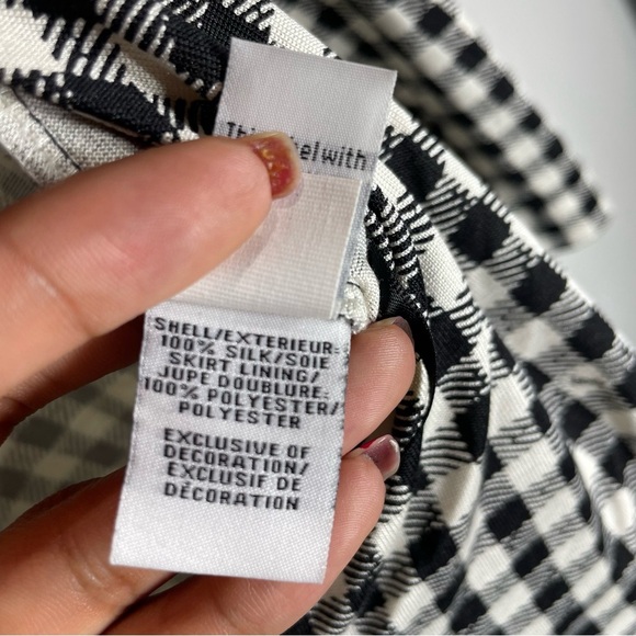Diane Von Furstenberg silk Black and White Gingham Wrap Dress - Picture 4 of 7